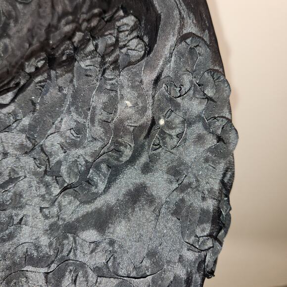 ADRIANNA PAPELL Sleeveless Evening Cocktail Dress Womens 4 Black Floral Applique - Picture 4 of 12